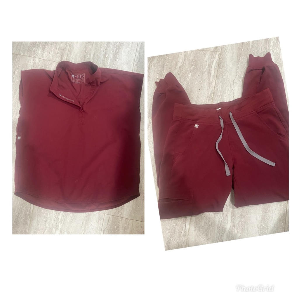 Figs Women's Burgundy Athletic Set